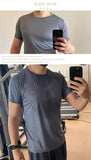 Long and Short-Sleeved T-Shirt Fitness Sports Tops Morning Running Ice Silk Quick Dry Outdoor Mountaineering Gym Clothing Men