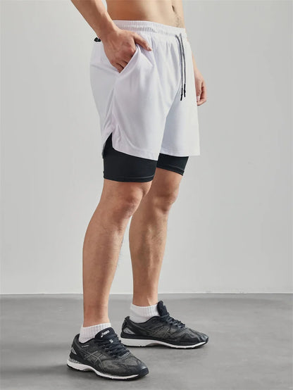 Cross Print 2 in 1 Workout Running Shorts for Men Christian Gym Performance Shorts with Phone Pocket Towel Loop Athletic Outfits