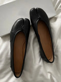 Fashion Soft Leather Split Toe Women Tabi Ballet Flats Spring Autumn Comfortable Walking Lazy Loafers Casual Girls Dance Shoes