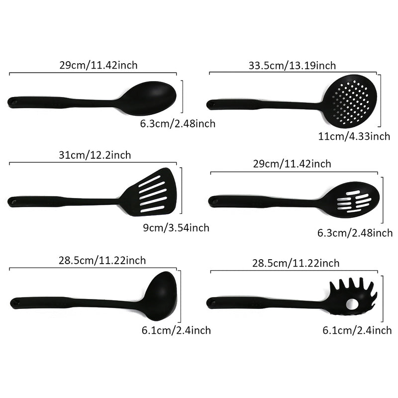 Kitchen 6pcs Cooking Utensil Set for Nonstick Cookware Kitchen Utensil Set with Plastic Handles