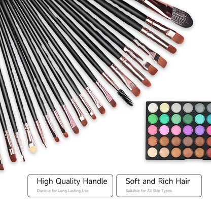 Paleta de sombras fosca brilhante, 120 cores, natural, à prova d'água, duradoura, conjunto de maquiagem com 20 pincéis de maquiagem, kit de cosméticos