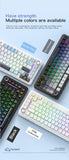 75% Hot-Swap Gaming Keyboard, Wireless FREEWOL F75 RGB Mechanical Keyboard with Metal Knobs, AULA F75 Same Model, Tri-Mode, 4000 mAh