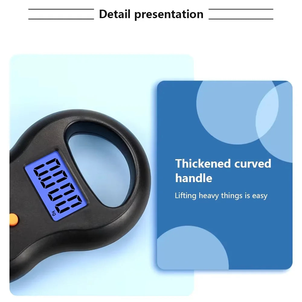 Electronic 50Kg 10g Hanging Scale LCD Kitchen Digital Scale Backlight Fishing Weights Pocket Scale Travel Luggage Scales