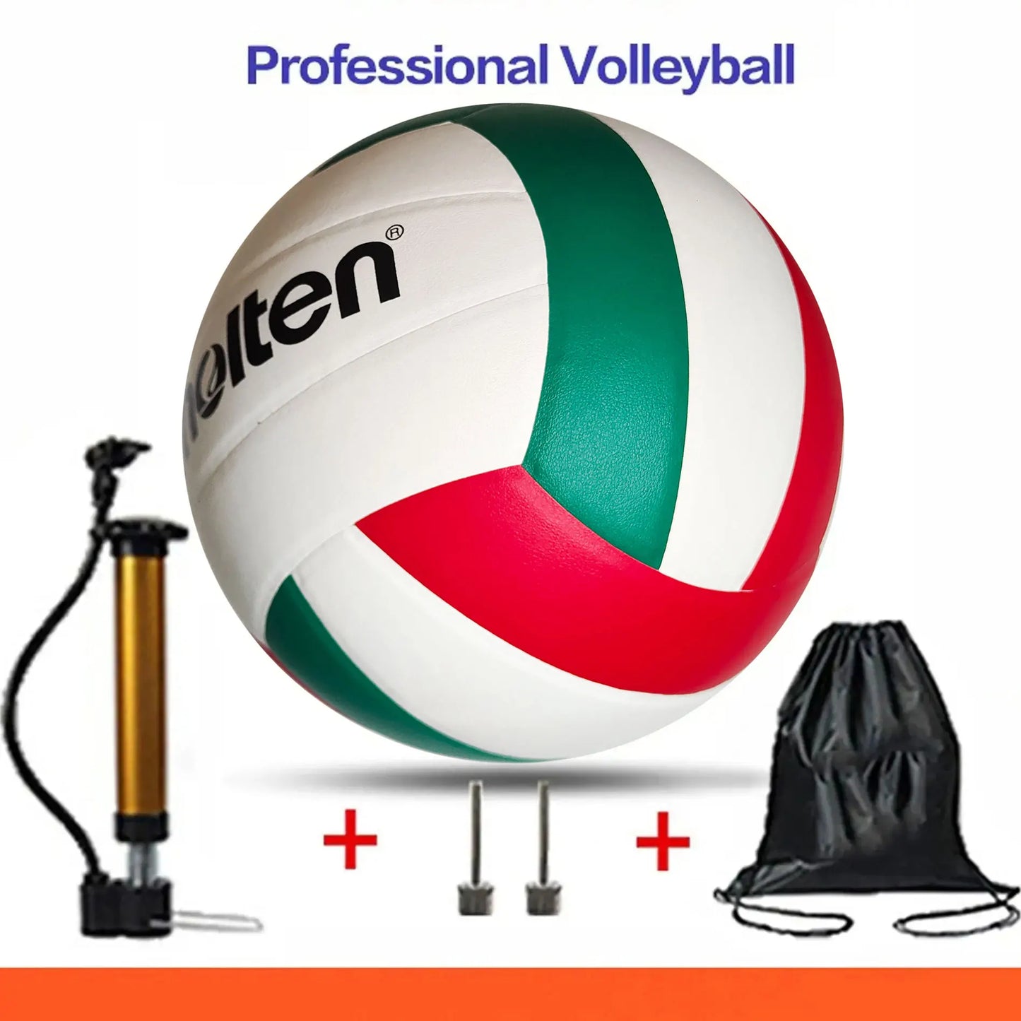 Balón de voleibol profesional, voleibol de playa, voleibol duradero de PU, elija bomba + aguja + bolsa de red