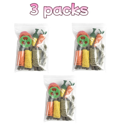 Pet Rabbit Guinea Pig Dragon Cat Fun Toy Hamster Rabbit Rabbit Tooth Grinding Set Pet Tooth Grinding Snacks