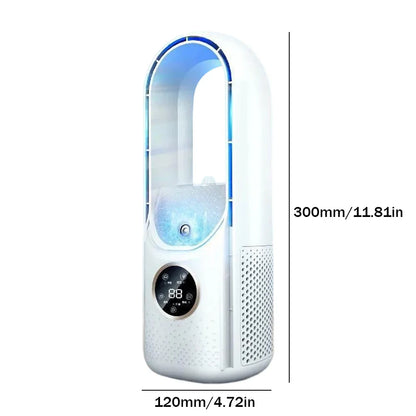 Portable USB Air Cooler Leafless Electric Desktop Fan 6 Speed Silent Timer Air Conditioner Cooling Humidifier Conditioning Fan