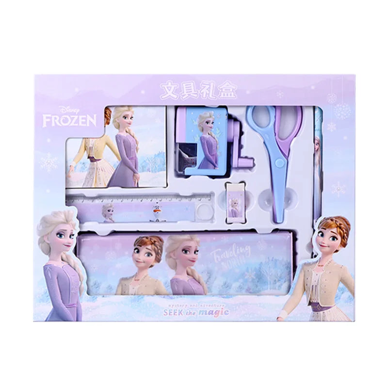 Disney Stationery Set Gift Box Mickey Minne SpiderMan Lotso Frozen Primary student School Supplies Boys girls Children's Gift