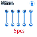 1/5/10pcs G23 Titanium External Internal thread Piercing Jewelry 14G 16G Long Industrial Sexy Barbell Barbell Ring Tongue