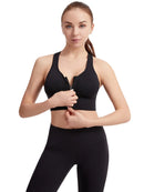 Women Zip Sports Bra Tank Plus Size Shockproof Gather Brassiere Female Yoga Running Fitness Bralette Women's Lingerie Underwear