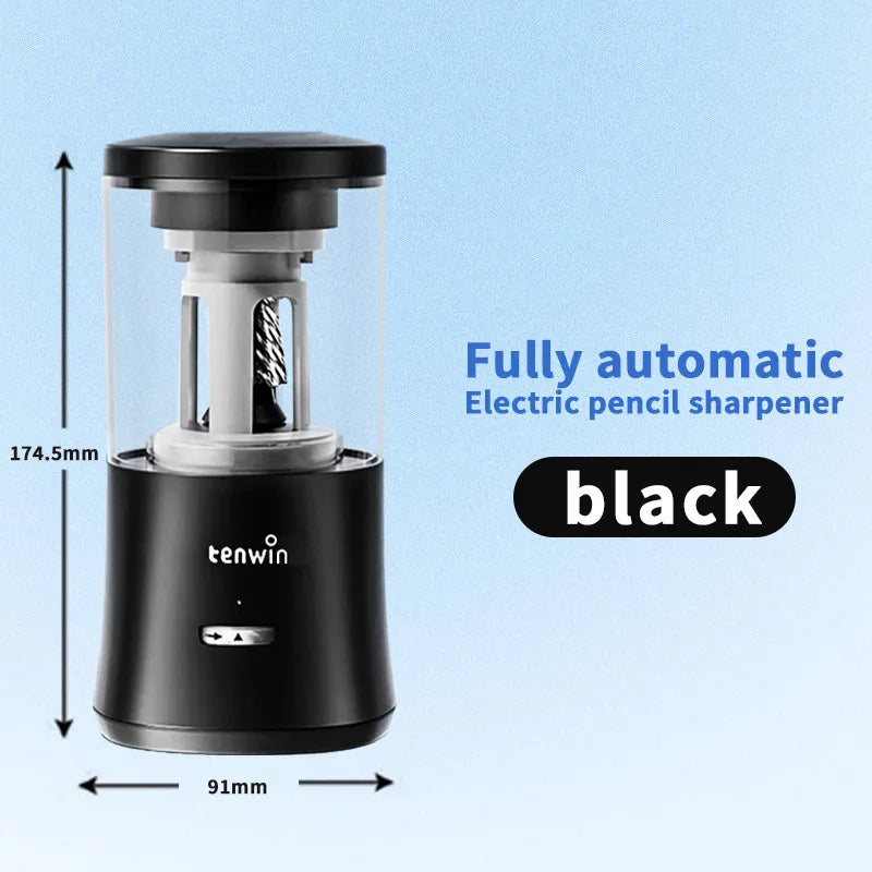 Tenwin Automatic Pencil Sharpener Electric Pencil Sharpener for Kids Rechargeable Rotary plug in USB Pencil Sharpener Stationery