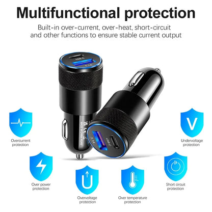 Olaf USB Type C Car Phone Adapter Fast Charging, Fast Charge 3.0, 68W, PD, iPhone 13, 12, Xiaomi, Huawei, Samsung S21