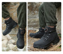 Rotating Button Work Shoes for Men Anti Puncture Work Sneakers Waterproof Work Safety Shoes Non Slip Steel Toe Tactical Boots