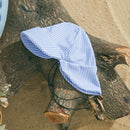 MISOWMNJOY Baby Girl Boy Swimsuit Summer New Stripe Print Kids Beachwear Short Sleeve Half Zipper Rash Guard Swimwear Sunhat Set