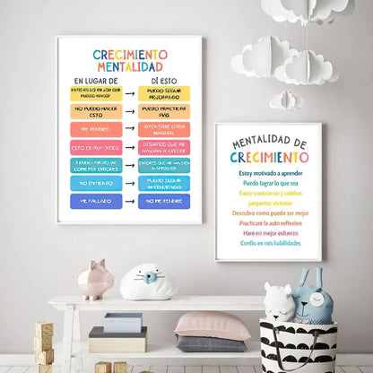 Wall Art Canvas Painting Spanish Calming Corner Psychology Mental Health Nordic Posters And Prints Wall Pictures School Decor