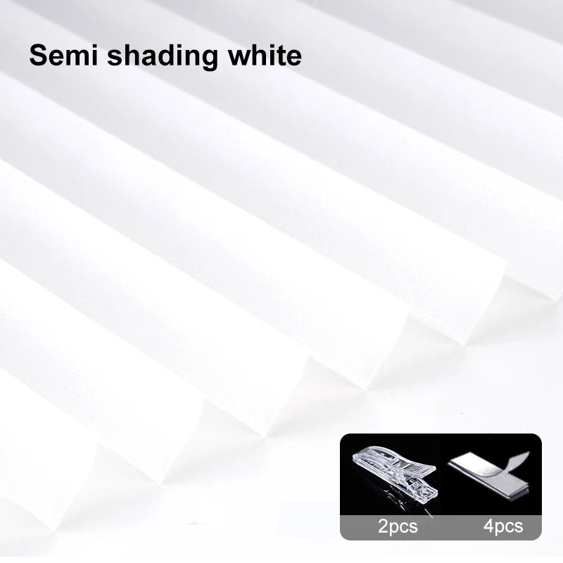 Self-Adhesive Pleated Blind High Shading Non-Woven Window Shade Bathroom Kitchen Balcony Zebra Blackout Curtain