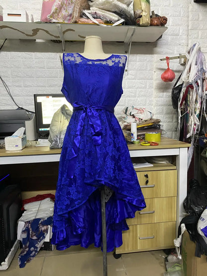 Vestido de dama de honor de boda para mujer 2025, elegante vestido de noche de encaje para fiesta, talla grande, ajustado, de cintura alta, con lazo, maxi vestidos para mujer