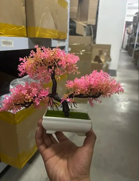 Artificial Plants Bonsai Small Tree Pot Fake Plant Flowers Potted Ornaments For Garden Decor Home Room Table Decor