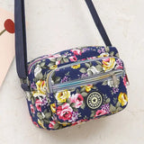 Multi-layer Floral Print Handbag for Women Nylon Cloth Bag Casual Shoulder Backpack Mother Crossbody Bag 