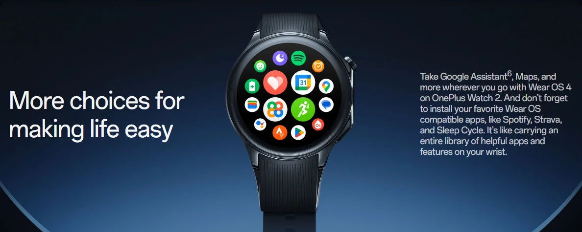 Global Version OnePlus Watch 2 Smart Watch 1.43'' AMOLED Display Snapdragon W5 Gen 1 Dual Frequency GPS Wear OS 4 NFC
