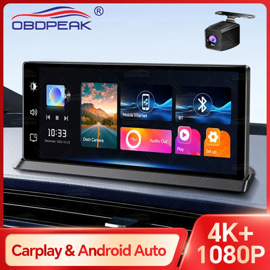 K2 Pro 11.3" Car DVR 4K Camera Wireless Carplay Android Auto AI Screen Dash Cam Dual Lens Video Recorder GPS Navigation Dashboard