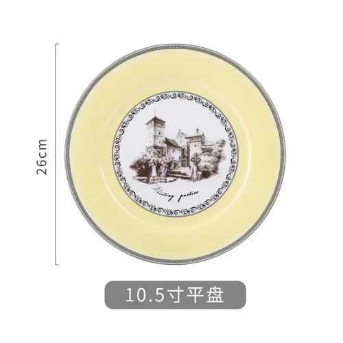 Nordic retro European tableware porcelain plates cups saucers pots high-end luxury sets creative home gifts