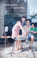 P10 10800mAh Folding Portable Fan USB Remote Control Air Cooler Silent Rechargeable Wireless Floor Standing Fan for Camping Desk