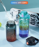2000ml High Quality Sport Water Bottle With Straw Gym Fitness Outdoor Camping Cycling Hiking Drinking Plastic Bottles With Strap