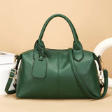 Genuine Brand Soft Leather Shoulder Bag For Women Casual Tote Bag Female Solid Color Purse Simple Design Handbag Commuting Sac