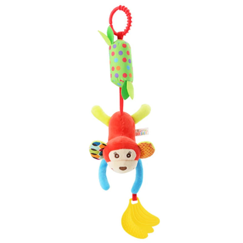 Baby Hanging Rattles Soft Sensory Learning Toy Plush Animals Stroller Infant Car Bed Crib Travel Activity for Babies Toddlers
