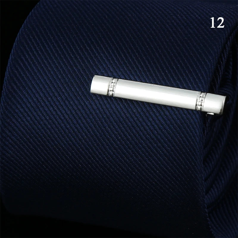 New Metal Silver Color Tie Clip For Men Wedding Necktie Tie Clasp Clip Gentleman Ties Bar Crystal Tie Pin For Men's Accessories