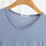 Modal Bottoming Tshirt Long sleeves thin Mask T-shirts Solid color V-Neck Base Tee Tops Plus size loose undershirt all match