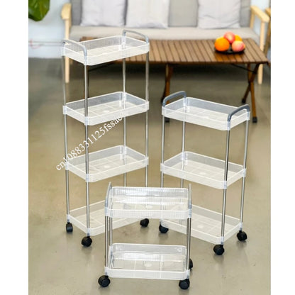 Trolley Bookshelf Kitchen Storage Rack Kitchen Corner Narrow Slit Storage Cabinet Bathroom Living Room Home Organizer