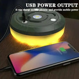Cadena de luces LED XTE para acampar, diseño multifuncional 4 en 1, recargable por USB, para decoración de tiendas de campaña al aire libre, con gancho magnético 