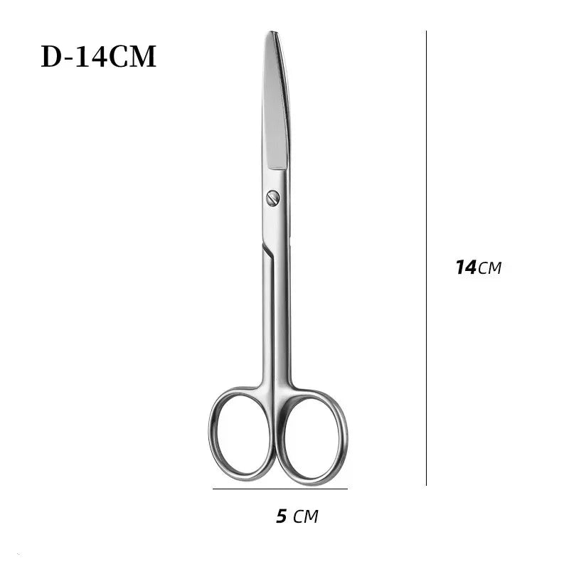 Instrumentos quirúrgicos de acero inoxidable con punta recta y curva, para suturar tejidos, tijeras, equipo médico de emergencia para campo.