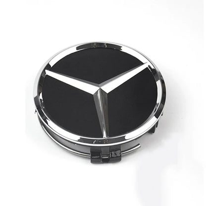 Carro Roda Center Caps, Hub Caps, Jantes Tampa, Mercedes Benz, AMG, A, B, C, S, Classe, E, GLA, CLA, GLB, GLK, GLS, acessórios, 75mm, 4 PCes