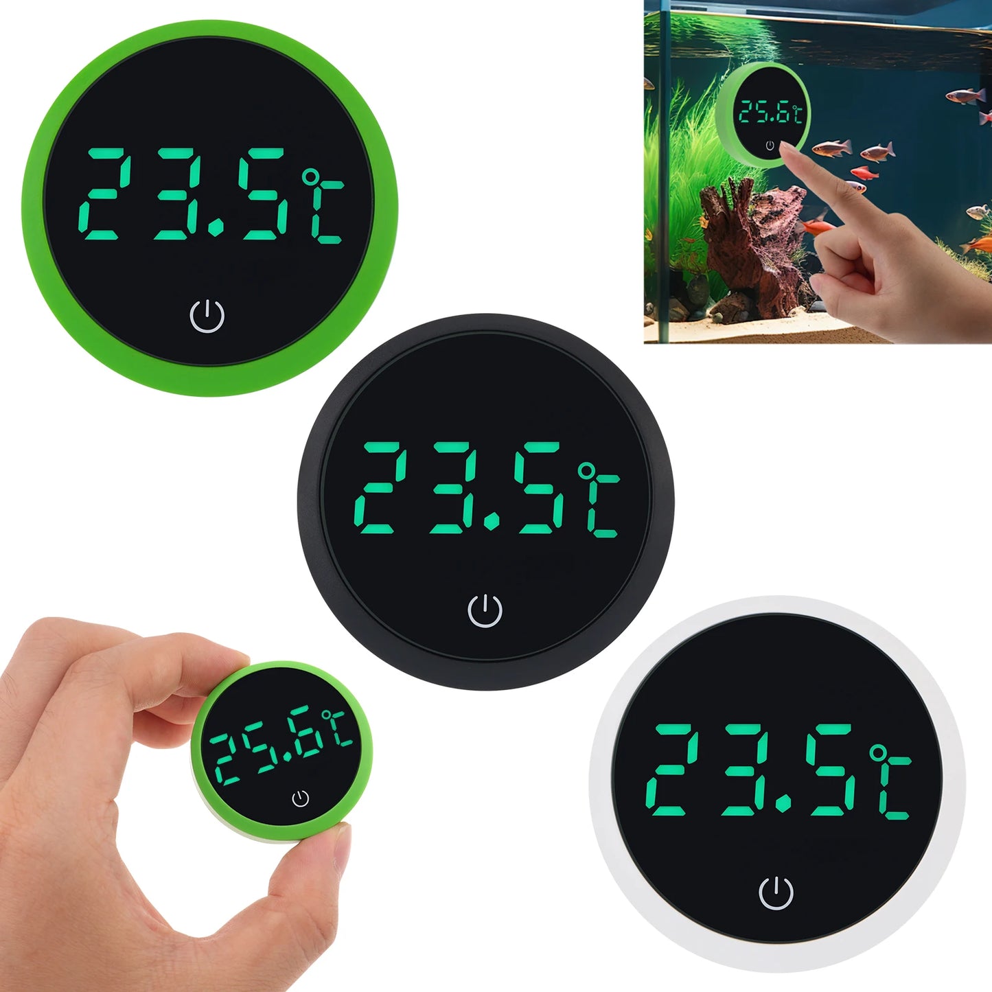Termómetro digital inalámbrico para acuario con pantalla LED, control electrónico de temperatura del agua del tanque de peces, medidor de temperatura