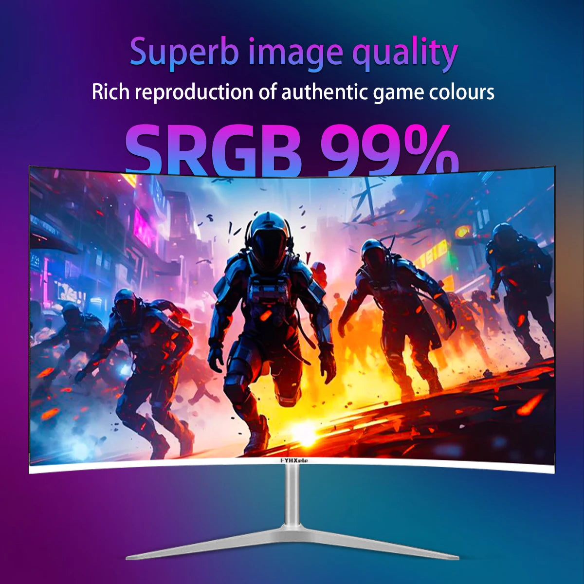 FYHXele 27" Curved Screen Gaming Office Displays Freesync/Gsync 1080P 99%sRGB 100HZ MVA VESA Low Blue Light&Flicker-Free Monitor