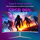 FYHXele 27" Curved Screen Gaming Office Displays Freesync/Gsync 1080P 99%sRGB 100HZ MVA VESA Low Blue Light&Flicker-Free Monitor