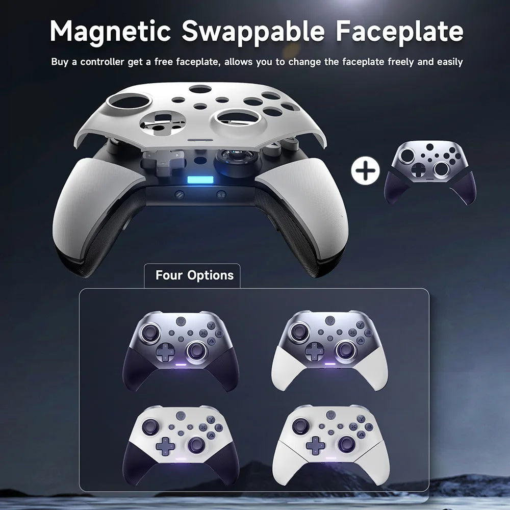 Mando inalámbrico para juegos EasySMX X10 con gatillo Hall y botones mecánicos para Switch, PC, Android e iOS.