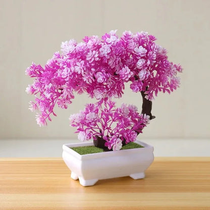 Artificial Bonsai Tree Ornaments, Fake Flowers, Tabletop Potted Plants, Simulated Plants 