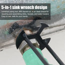 5-in-1 Sink Wrench Multifunctional Carbon Steel Faucet Key Plumbing Pipe Wrench Bathroom Kitchen Sink Repair Set Hardware Tools