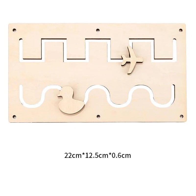 Kindergarten Montessori Wooden Busy Board Castle Gear Crocodile Zippers Geometric Jigsaw Puzzles Montessori Toy Educational Toys