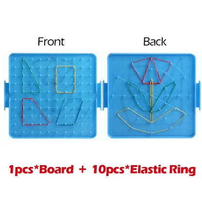 Montessori Baby Creative Toy Graphics Rubber Tie Nail Boards Childhood Geometry Education Preschool Kids Puzzle Game Toy 14cm