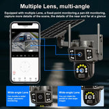 V380 Pro 10X 4K Dual Lens Outdoor Security Network Camera Wireless Wi-Fi Solar CCTV, 4G SIM Solar Cameras