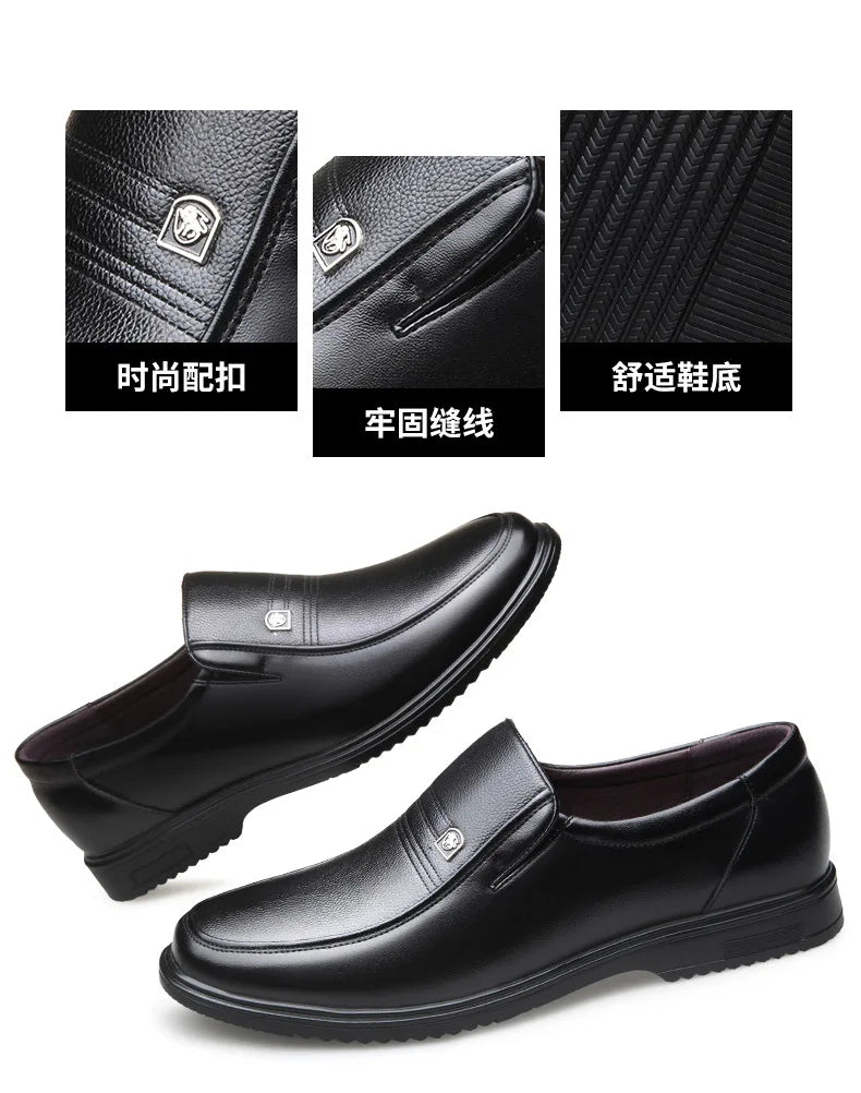 Leather Men Formal Shoes Luxury Brand 2025 Men's Loafers Dress Moccasins Breathable Slip-on Black Driving Shoes Plus Size 38-46