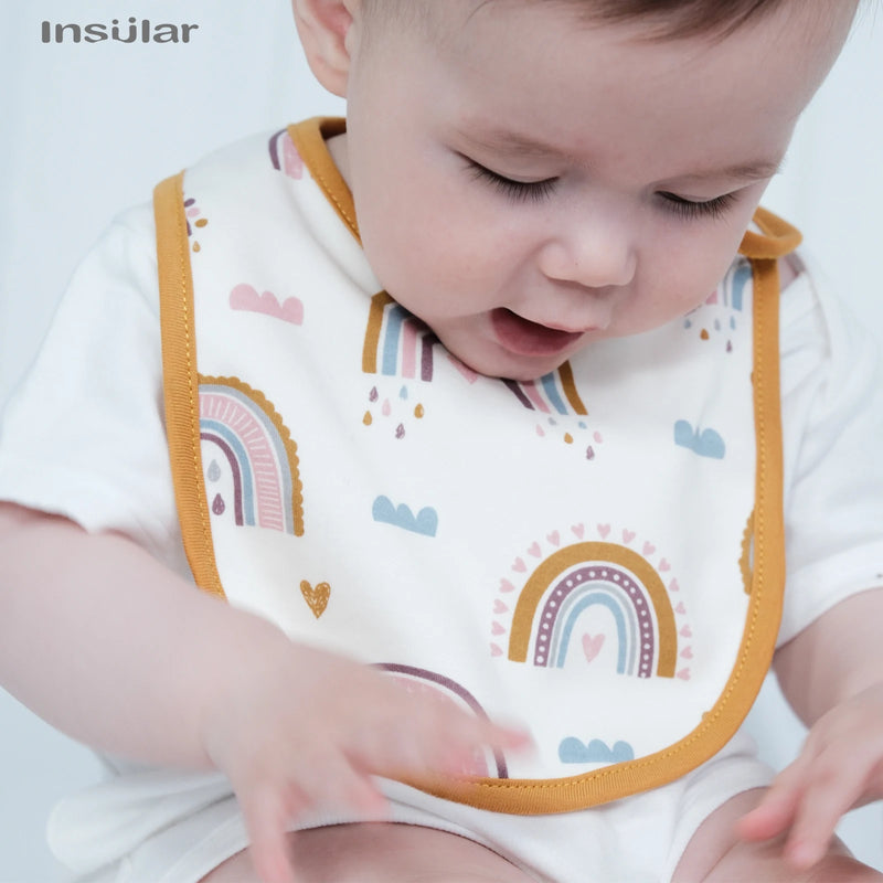 Juego de 3 baberos impermeables para bebés y niños, delantal con dibujos animados, pañuelos para la cena, paños para eructar, accesorios para bebés.