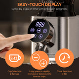 BioloMix Automatic Burr Mill Electric Coffee Grinder CG210 with 48 Grind Settings Adjustable for Espresso American Coffee