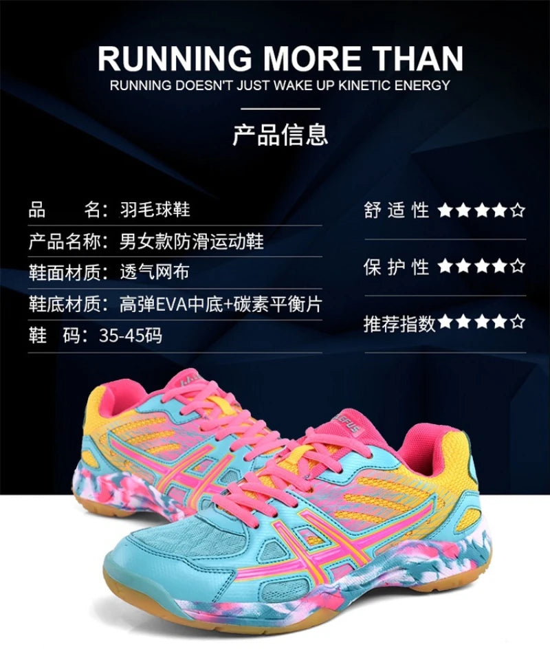 Badminton Shoes For Men And Women Lightweight Breathable Non-Slip Wear-Resistant Table Tennis Indoor Tennis Sports Shoes