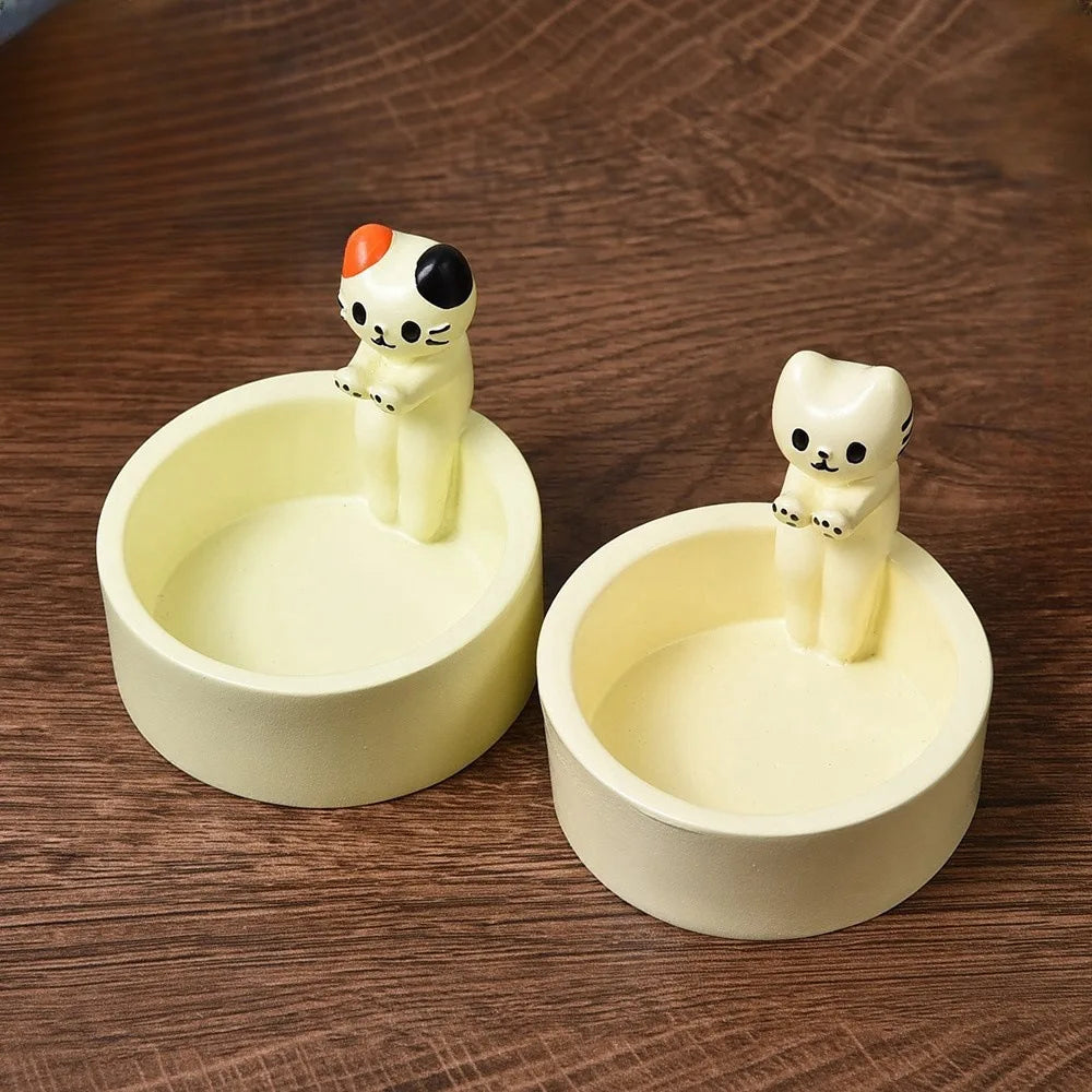 Kitten Candle Holder Cute Cat Candlestick Creative Aromatherapy Candle Holder Durable High Temperature Cartoon Candlestick Decoration