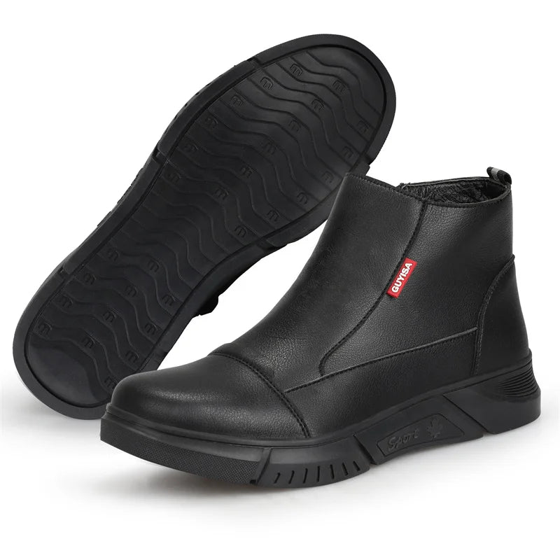 Latest 2023 Waterproof Men Leather Boots Steel Toe Cap Safety Work Shoes Anti Smashing Indestructible Construction Welding Boots